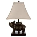 Bronze Flying Pig Table Lamp with Linen Shade