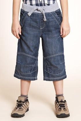 Cotton Rich Ribbed Waistband Denim Shorts