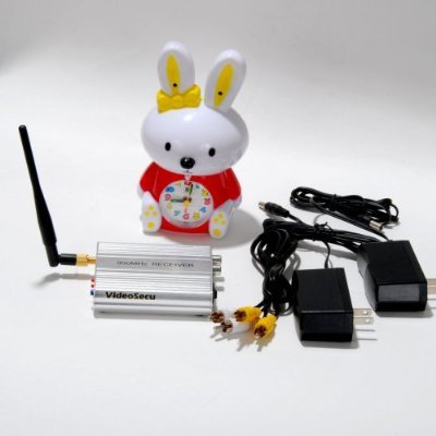 VideoSecu BWA Wireless Security Clock Camera Color 900 Mhz Receiver Video Audio Alarm Clock Camera