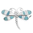 Sterling Silver Turquoise Dragonfly Pin