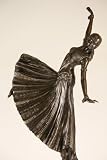 Signed Butterfly Dancer By Chiparus Bronze Sculpture Detailed Beauty Figure Figurine Statue
