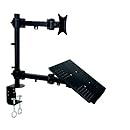 Mount-it! Single Laptop/Notebook Desk Mount/Stand with Fully Adjustable Extension Arms & Clamp (MI-3352MN)