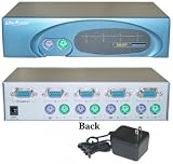 PS/2 - 4 Port KVM Switch with Power Adaptor