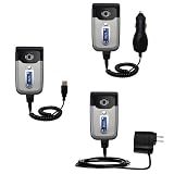 Deluxe Kit for the Sony Ericsson z550a includes a USB cable with Car and Wall Charger - Gomadic Brand w/ TipExchange Technology