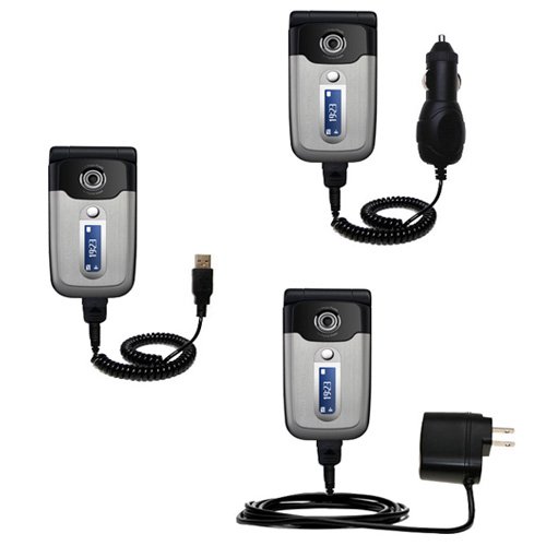 Deluxe Kit for the Sony Ericsson z550c includes a USB cable with Car and Wall Charger - Gomadic Brand w/ TipExchange Technology