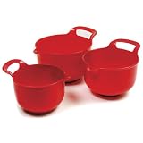 Norpro Mixing Bowls, Red, Set of 3
