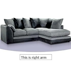 Dylan Corner Sofa RH - Chenille Grey and Buffalo Black
