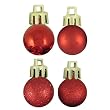 18ct Red Hot Shatterproof 4-Finish Christmas Ball Ornaments 1.25" (30mm)