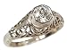 14k White Gold Antique Style Filigree .25ct Moissanite Ring