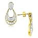 14K Yellow Gold Diamond Pave Doorknocker Earrings