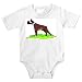 Onesie with bulldog, standing, dog, brown