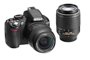 Nikon D3100 14.2MP Digital SLR Double Zoom Lens Kit with 18-55mm, 55-200mm DX Zoom Lenses and 3-Inch LCD Screen (Black)