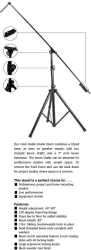 On Stage SB9600 Tripod Studio Boom Microphone Stand