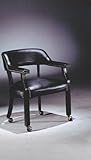 Captain Chair with Caster in Black and Cherry Wood ADS5084-bk