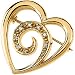 41bjBKefJML. SL75  14K Yellow Gold Diamond Heart Brooch