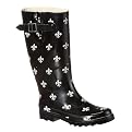Women's Fleur-De-Lis Rain Boots - Black