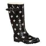 Women's Fleur-De-Lis Rain Boots - Black
