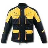 Waterproof, Lightweight Jacket for use with Motorcycle or Snowmobile (M, Yellow)