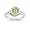 Roman Art Deco Peridot and White Topaz Ring in .925 Sterling Silver