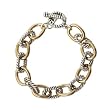 Two Tone Toggle Link Bracelet Fashion Jewelry
