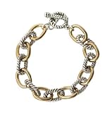 Two Tone Toggle Link Bracelet Fashion Jewelry