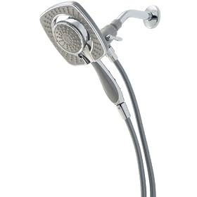 Delta Faucet 75582 In2ition 2-in-1 Shower System, Square, Chrome/Gray