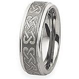 Tungsten Carbide Ring With Celtic Knot Design (8.0 Mm) - Sizes 7-13