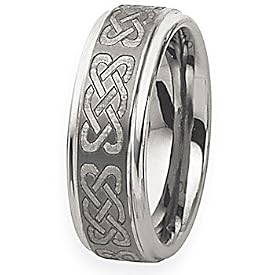 Tungsten Carbide Ring with Celtic Knot Design (8.0 mm) - Sizes 7-13