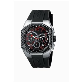 Men's Carrera� Athletic Chronograph Watch Black PU Strap Black Dial