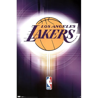 Los Angeles Lakers Poster Team Logo Nba Basketball Poster Print, 22x34
