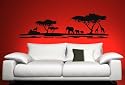 Wandtattoo ArtNr 3002 Afrika, 126 x 30 cm, Farbe: schwarz