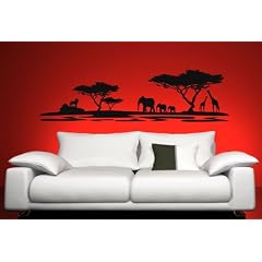 Wandtattoo ArtNr 3002 Afrika, 126 x 30 cm, Farbe: schwarz