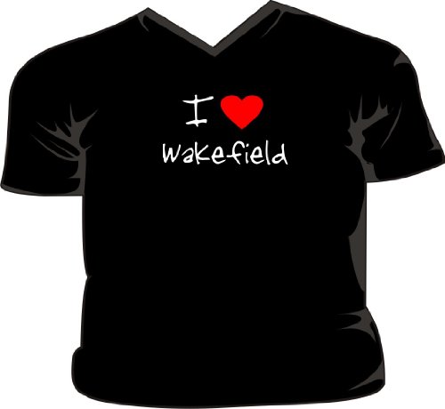 I Love Heart Wakefield Black V-Neck T-Shirt 