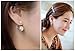 HITOP Fashion Jewelry 925 Sterling Silver Double Faux Pearls Two Sided Balls Hoop Stud Earrings (White)