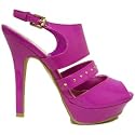 Pink Patent Platform Stud Peep-toe Sandals Shoes