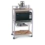 White Microwave Cart With Two Shelves & Wheels
