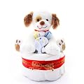 1 Tier Puppy Themed New Baby Boy Diaper Cake - Shower Table Centerpiece and Gift Idea
