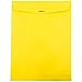 JAM PAPER 10 x 13 Open End Catalog Colored Envelopes with Clasp Closure - Yellow Recycled - 10/Pack