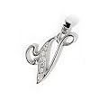 INITIAL PENDANT W/CZ STERLING SILVER .925 Letter V