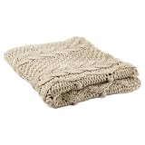 This Morning by Catherine Lansfield Knitted Designer Throw Natural