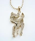 Disney Couture Gold Plated  Bambi  Crystals Necklace ! * 08 Kidada Jones Newest Collection * * We Do NOT Ship To Australia And Japan *