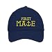 Gold Letters First Mate Embroidery Twill Cotton 6 Panel Low Profile Hat Navy