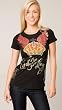 Christian Audigier Black Crown Winged Foil Tee