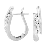 1.00 CT TW Channel-Set Diamond Earrings in 14k White Gold