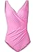 HASIDING Women's Solid Surplice One-Piece Swimsuit