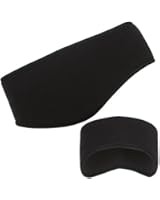 Alaska Bear&reg; Sports Headband Outdoor Winter Headband Running Headwear Sports Sweatband Ear Warmer Head Wrap Unisex Double-Layer Fleece Headband, One Size (Black)