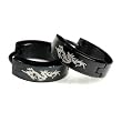 Black Stainless Steel Dragon Huggie Hoop Earrings