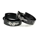 Black Stainless Steel Dragon Huggie Hoop Earrings