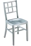 Lattice Side Chair 33hx16w Brushed Aluminm