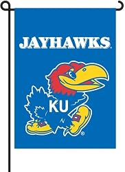 Kansas Jayhawks 2-Sided Garden Flag Set W/ #11213 Garden Pole - NCAA